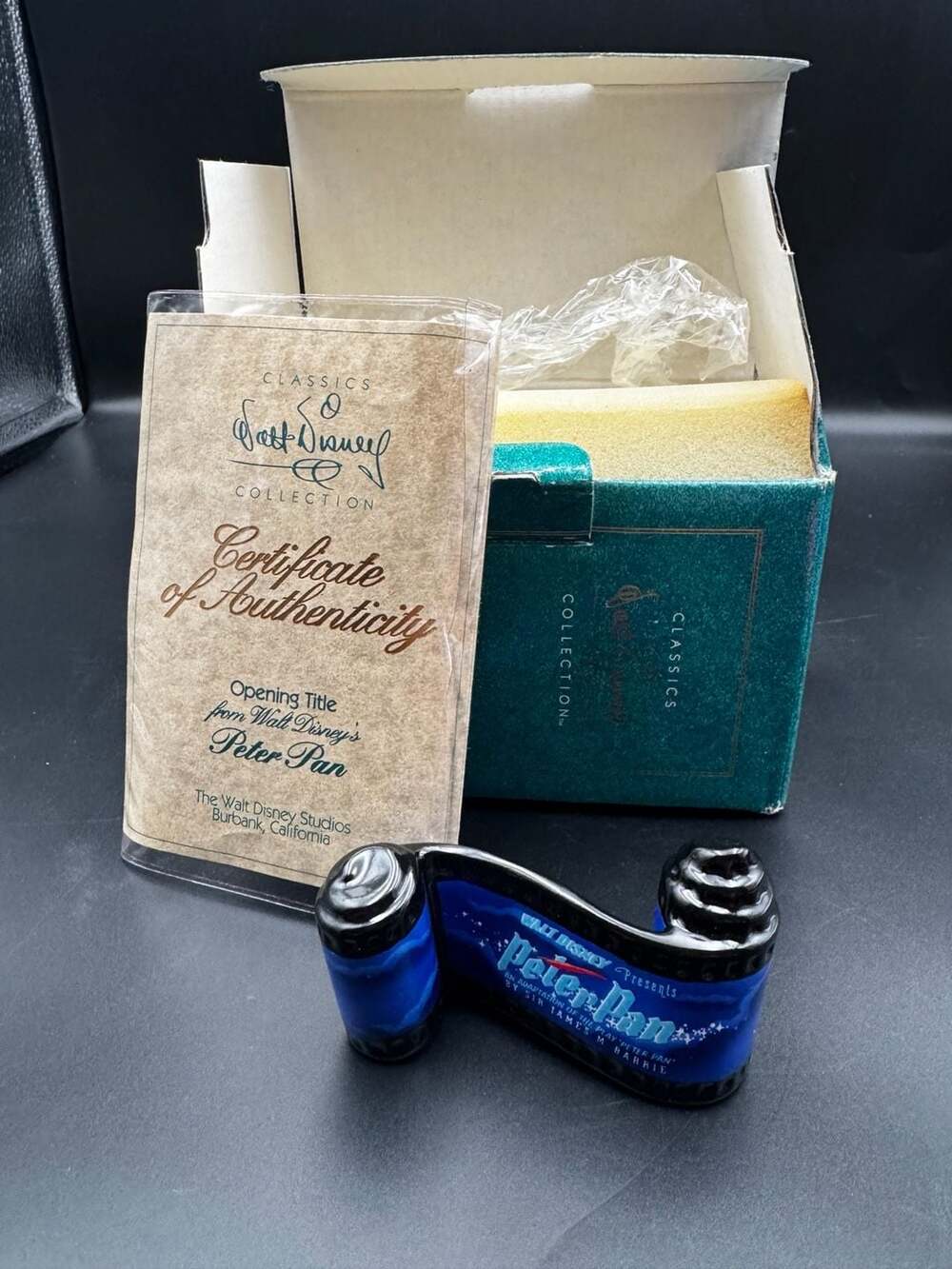 Walt Disney Classics Collection Peter Pan Opening Title Scroll Figurine with Box